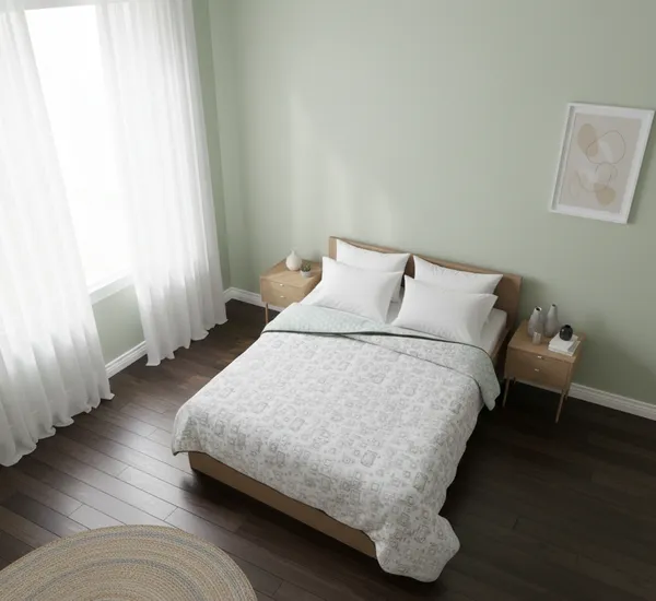 Dohar_Premium_100%_Cotton_Double_Bed_Sketched_Minimalist_Geometry,_All_Season_Reversible_Blanket,_Soft,_Lightweight_And_Breathable_Ac_Dohar/Blanket/For_Bed_Sage/Mint_Green