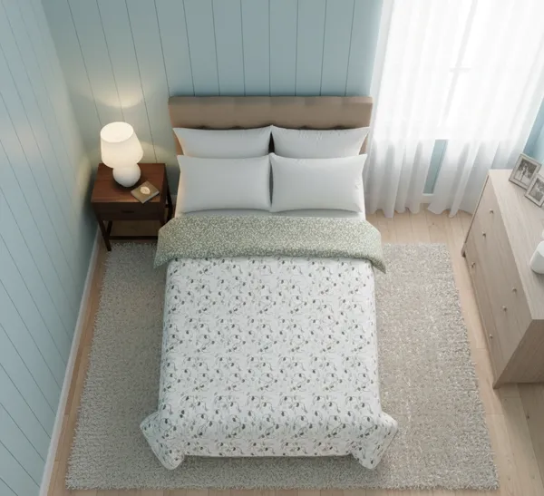 Dohar_Premium_100%_Cotton_Double_Bed_Modern_Floral,_All_Season_Reversible_Blanket,_Soft,_Lightweight_And_Breathable_Ac_Dohar/Quilt/Blanket/For_Bed_Sage/Olive_Green