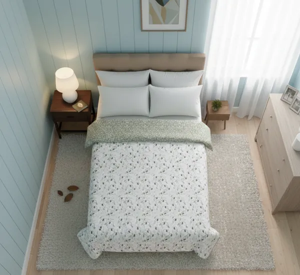 Dohar_Premium_100%_Cotton_Double_Bed_Modern_Floral,_All_Season_Reversible_Blanket,_Soft,_Lightweight_And_Breathable_Ac_Dohar/Quilt/Blanket/For_Bed_Sage/Olive_Green
