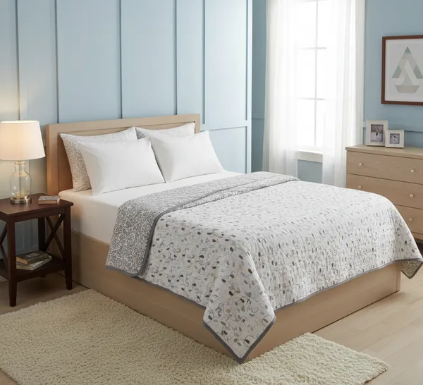 Dohar_Premium_100%_Cotton_Double_Bed_Modern_Floral,_All_Season_Reversible_Blanket,_Soft,_Lightweight_And_Breathable_Ac_Dohar/Quilt/Blanket/For_Bed_Slats/Cool_Grey