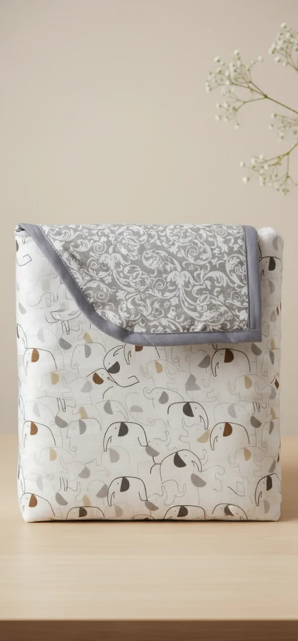 Dohar_Premium_100%_Cotton_Double_Bed_Modern_Floral,_All_Season_Reversible_Blanket,_Soft,_Lightweight_And_Breathable_Ac_Dohar/Quilt/Blanket/For_Bed_Slats/Cool_Grey