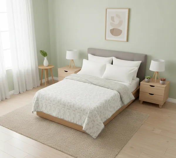 Dohar_Premium_100%_Cotton_Double_Bed_Wildflower_Meadow,_All_Season_Reversible_Blanket,_Soft,_Lightweight_And_Breathable_Ac_Dohar/Quilt/Blanket/For_Bed_Ash_Grey
