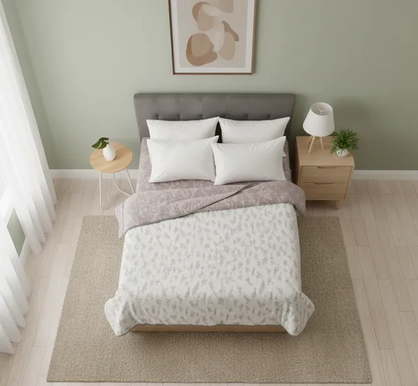 Dohar_Premium_100%_Cotton_Double_Bed_Wildflower_Meadow,_All_Season_Reversible_Blanket,_Soft,_Lightweight_And_Breathable_Ac_Dohar/Quilt/Blanket/For_Bed_Oatmeal_Beige