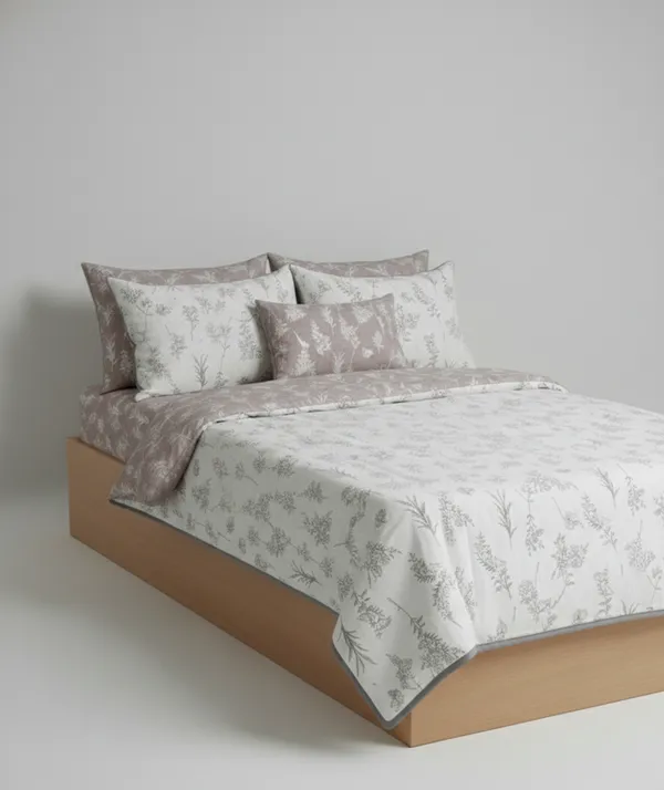 Dohar_Premium_100%_Cotton_Double_Bed_Wildflower_Meadow,_All_Season_Reversible_Blanket,_Soft,_Lightweight_And_Breathable_Ac_Dohar/Quilt/Blanket/For_Bed_Oatmeal_Beige