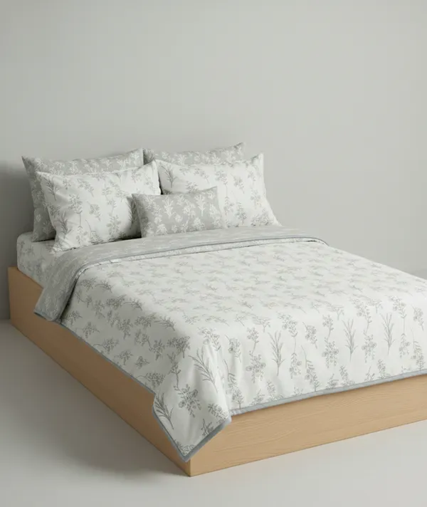 Dohar_Premium_100%_Cotton_Double_Bed_Wildflower_Meadow,_All_Season_Reversible_Blanket,_Soft,_Lightweight_And_Breathable_Ac_Dohar/Quilt/Blanket/For_Bed_Dusty_Mauve