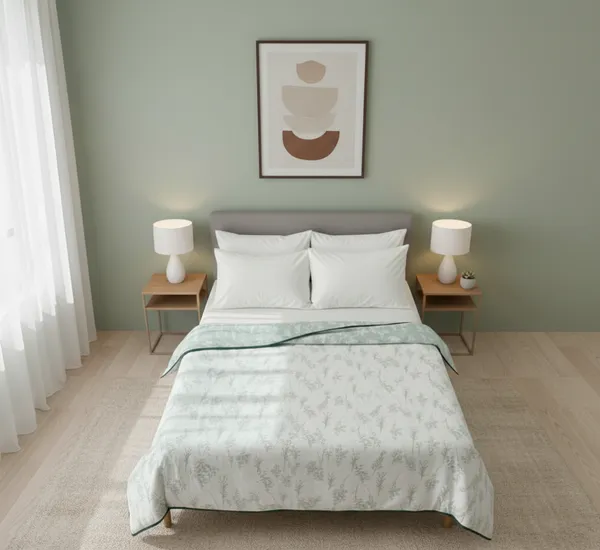 Dohar_Premium_100%_Cotton_Double_Bed_Wildflower_Meadow,_All_Season_Reversible_Blanket,_Soft,_Lightweight_And_Breathable_Ac_Dohar/Quilt/Blanket/For_Bed_Soft_Sage