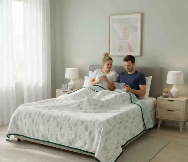 Dohar_Premium_100%_Cotton_Double_Bed_Wildflower_Meadow,_All_Season_Reversible_Blanket,_Soft,_Lightweight_And_Breathable_Ac_Dohar/Quilt/Blanket/For_Bed_Soft_Sage