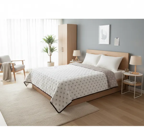 Diamond_Floral_Pattern_Cotton_Bedding_Set_Single_Bed_Sheet_Comforter_Lightweight,_Durable_&_Cozy_Ideal_For_Everyday_Use_&_Mild_Winter_,_Coffee_&_Cream