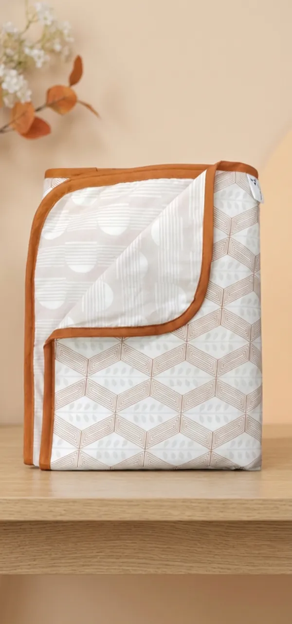 Diamond_Geometric_Cotton_Bedding_Set_Single_Bed_Sheet_Comforter_Lightweight,_Durable_&_Cozy_Ideal_For_Everyday_Use_&_Mild_Winter_,_Beige/Sand