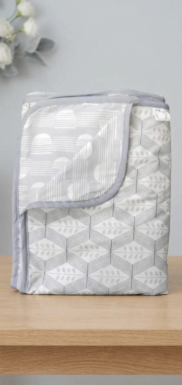 Diamond_Geometric_Cotton_Bedding_Set_Single_Bed_Sheet_Comforter_Lightweight,_Durable_&_Cozy_Ideal_For_Everyday_Use_&_Mild_Winter_,_Grey/Silver