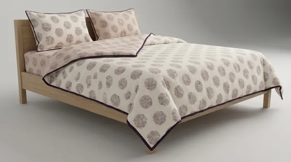 Dohar_Premium_100%_Cotton_Single_Bed_Floral_Medallion_Motif,_All_Season_Reversible_Blanket,_Soft,_Lightweight_And_Breathable_Ac_Dohar/Quilt/Blanket/For_Bed_Cream