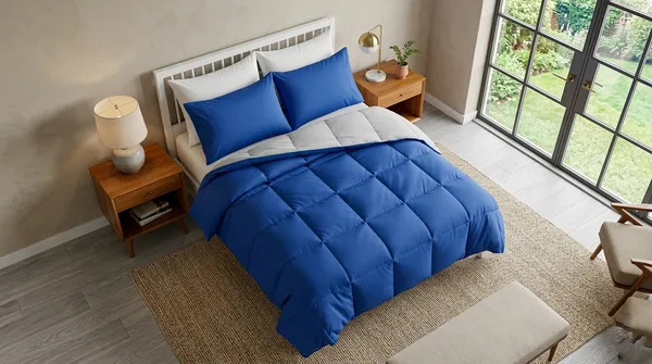 Signature_Reversible_Box-Stitch_Double_Comforter_Premium_Down-Feel_Insert_With_4_Corner_Tabs,_Machine_Washable_(Grey_And_Blue)