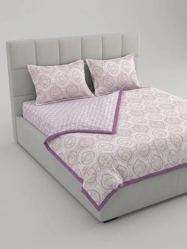 Dohar_Premium_100%_Cotton_Double_Bed_Pink/Lavender_Medallion,_All_Season_Reversible_Blanket,Lightweight_&_Breathable_Blanket_for_Bed,_Sofa_AC_Blanket_220_x_250cm