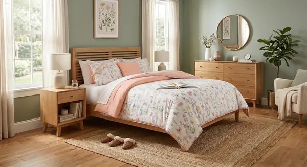 Dohar_Premium_100%_Cotton_Single_Bed_Botanical_Retreat,_All_Season_Reversible_Blanket,_Lightweight_and_Breathable_Ac_Dohar/Quilt/Blanket/for_Bed,_Blanket_220_x_146_cms_(Coral_Salmon/Peach)