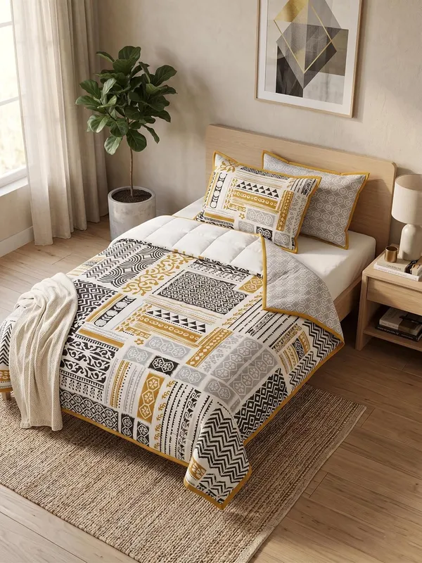 Dohar_Premium_100%_Cotton_Double_Bed_Botanical_Retreat,_All_Season_Reversible_Blanket,_Soft,_Lightweight_and_Breathable_Ac_Dohar/Quilt/Blanket/for_Bed,_Blanket_220_x_250_cms