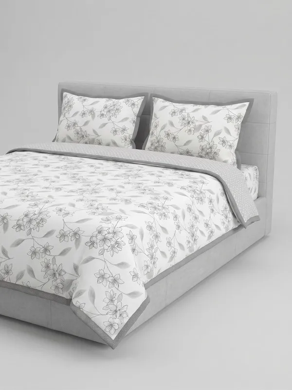 Home_Cent_Premium_Reversible_Cotton_Dohar_/_Light_Blanket_�_Minimalist_Charcoal_Grey_Floral_&_Micro-Geometric_Print
