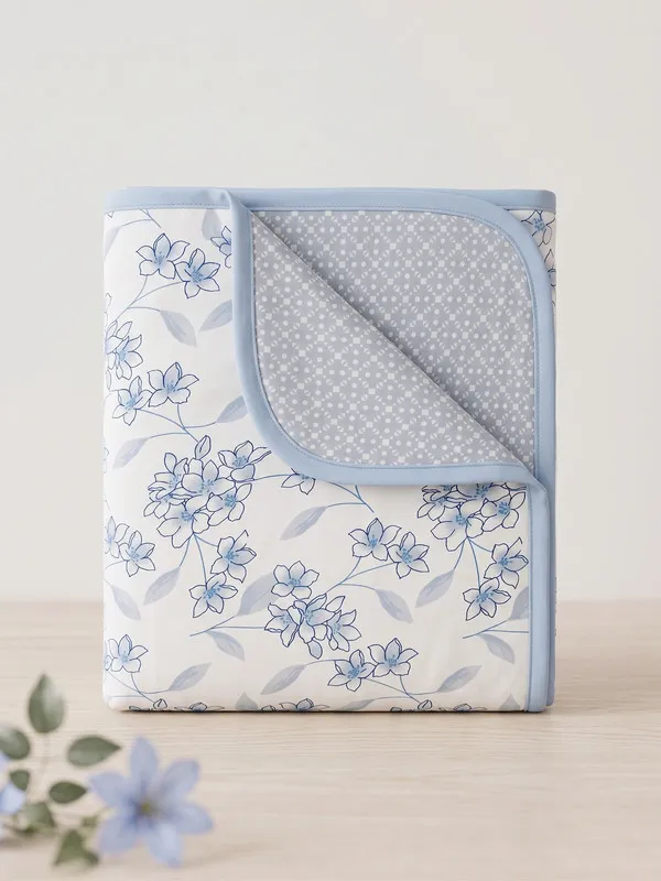 Home_Cent_Premium_Reversible_Cotton_Dohar_/_Light_Blanket_�_Serene_Sky_Blue_Floral_&_Geometric_Coordinate