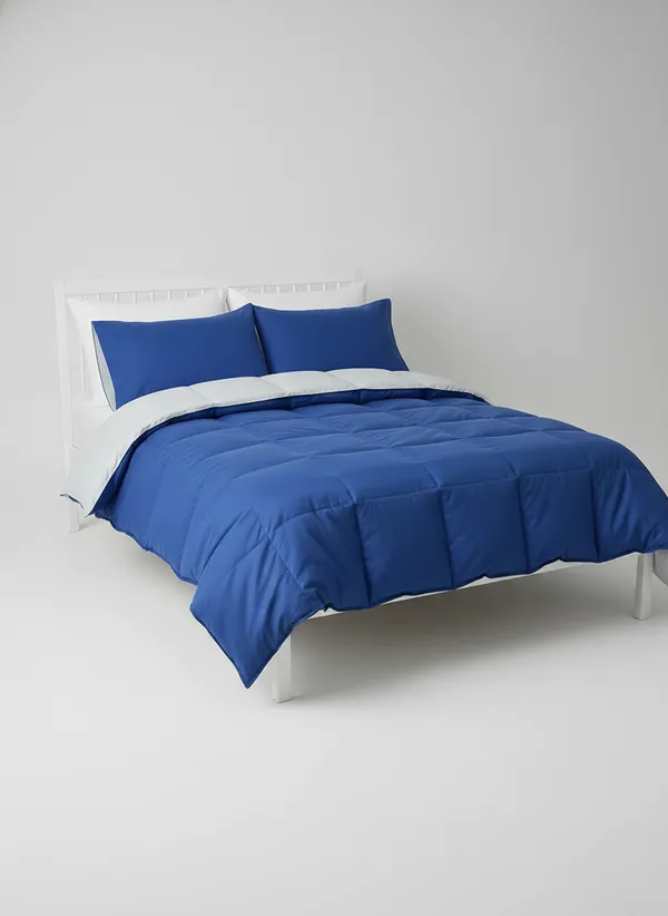 Signature_Reversible_Box-Stitch_Double_Comforter_Premium_Down-Feel_Insert_With_4_Corner_Tabs,_Machine_Washable_(Grey_And_Blue)