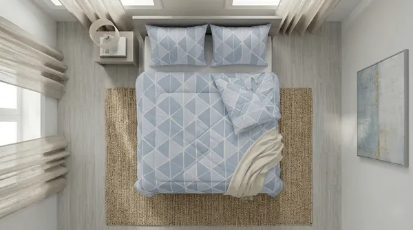 Home_Cent_Signature_Modern_Sky_Blue_Geometric_Single_Bed_Comforter_Set_?_3-Piece_All-Season_Bedding_with_Triangle_Mosaic_Print?Cool_Blue_Geometric_Pattern,_Breathable_All-Season_Comfort._Box-Stitch_Single_Bed_Comforter_?_Premium_Down-Feel_Insert_with_4_Corner_Tabs,_Machine_Washable_(Sky_Blue_Geometic)-230X150_CM-300GSM