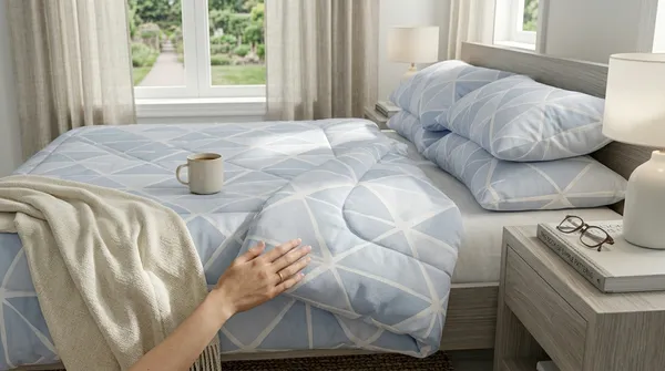 Home_Cent_Signature_Modern_Sky_Blue_Geometric_Single_Bed_Comforter_Set_?_3-Piece_All-Season_Bedding_with_Triangle_Mosaic_Print?Cool_Blue_Geometric_Pattern,_Breathable_All-Season_Comfort._Box-Stitch_Single_Bed_Comforter_?_Premium_Down-Feel_Insert_with_4_Corner_Tabs,_Machine_Washable_(Sky_Blue_Geometic)-230X150_CM-300GSM