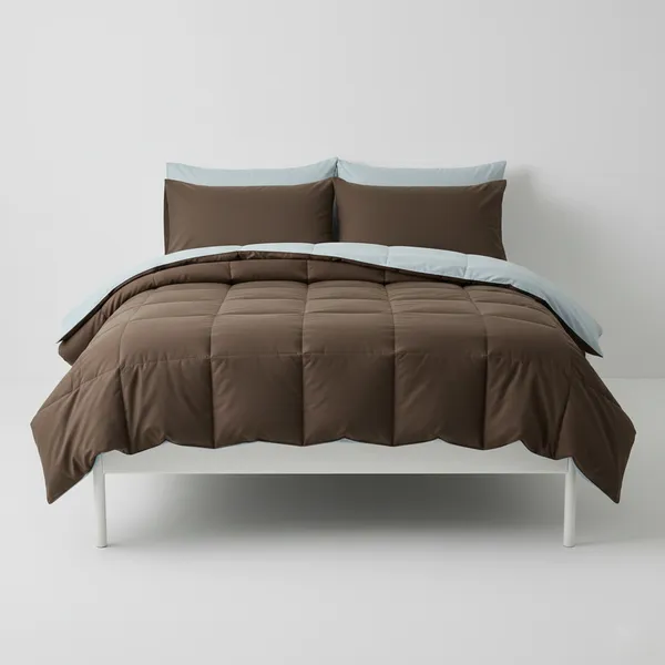 Signature_Reversible_Box-Stitch_Comforter_Premium_Down-Feel_Insert_With_4_Corner_Tabs,_Machine_Washable_(Grey_And_Brown)
