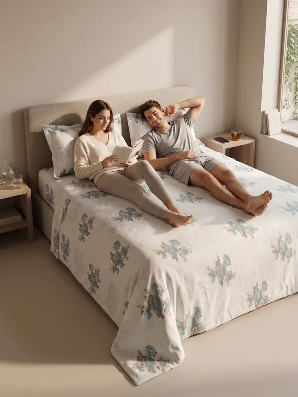 Home_Cent_DUSTY_BLUE_Double_Bedsheet_with_2_Pillow_Covers,_400_TC_UltraSatin_Premium_Bedding_Set,_Aesthetic_Home_Decor_274_x_274_cms-SET(_1BEDSHEET+2PCS_PILLOW_COVER)