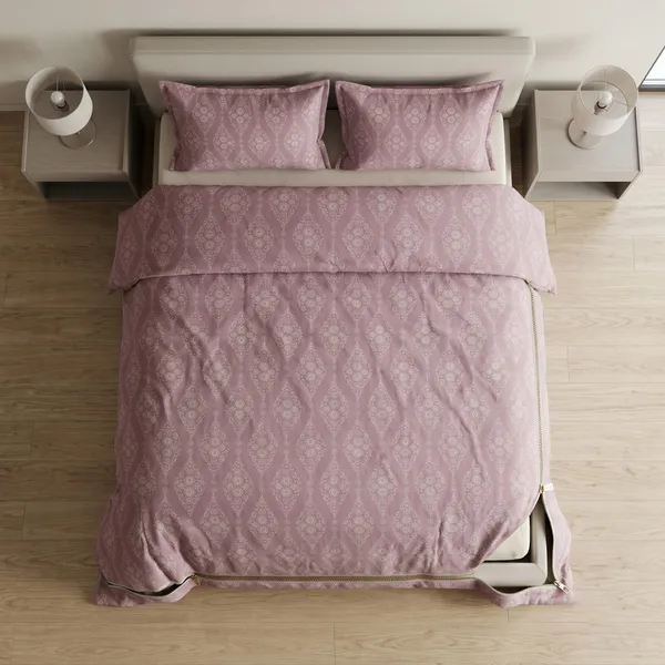 DUVET_COVER_RUBEY-HOMECENT_Dusty_Rose_Geometric_Pattern_Duvet_Cover_with_Zipper_Closure-Dusty_Pink_Rose