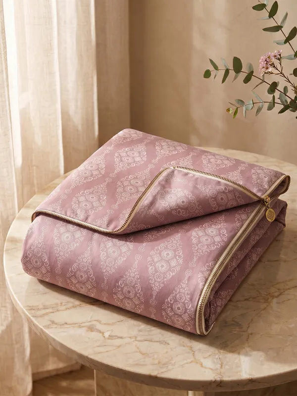 DUVET_COVER_RUBEY-HOMECENT_Dusty_Rose_Geometric_Pattern_Duvet_Cover_with_Zipper_Closure-DUSTY_ROSE_PINK
