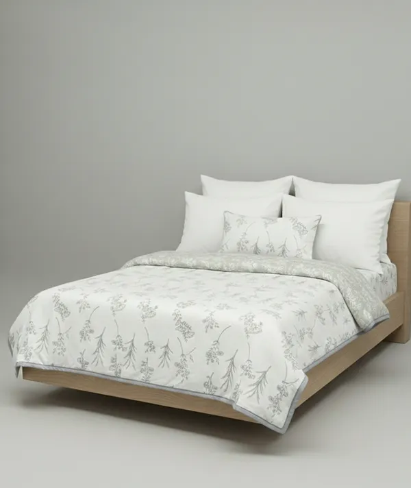 Dohar_Premium_100%_Cotton_Single_Bed_Wildflower_Meadow,_All_Season_Reversible_Blanket,_Soft,_Lightweight_And_Breathable_Ac_Dohar/Quilt/Blanket/For_Bed_Ash_Grey