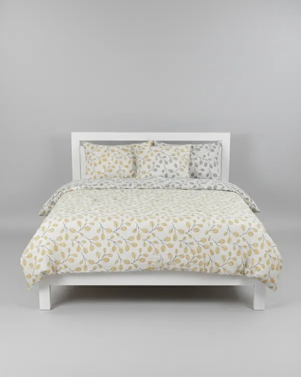 Dohar_Premium_100%_Cotton_Single_Bed_Botanical_Vine,_All_Season_Reversible_Blanket,_Soft,_Lightweight_And_Breathable_Ac_Dohar/Quilt/Blanket/For_Bed_Gold_&_Slate