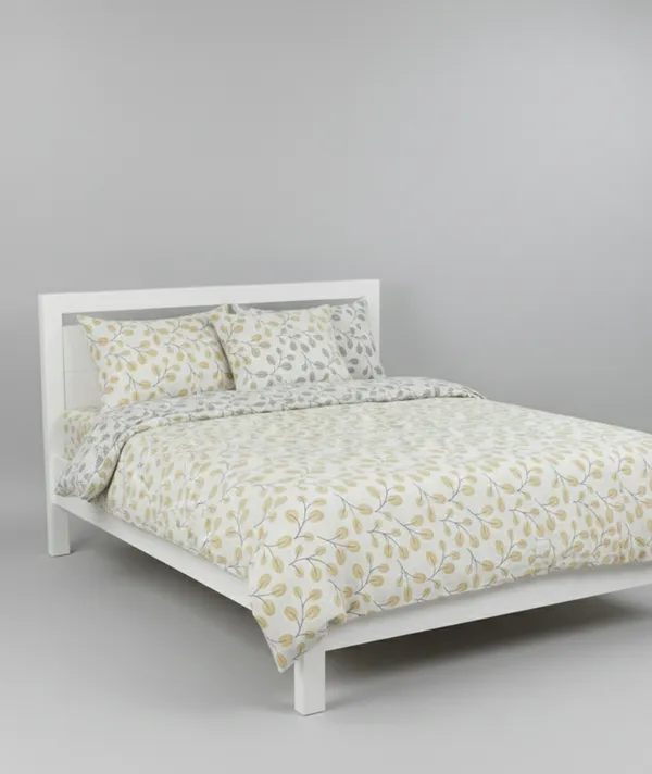 Dohar_Premium_100%_Cotton_Single_Bed_Botanical_Vine,_All_Season_Reversible_Blanket,_Soft,_Lightweight_And_Breathable_Ac_Dohar/Quilt/Blanket/For_Bed_Gold_&_Slate