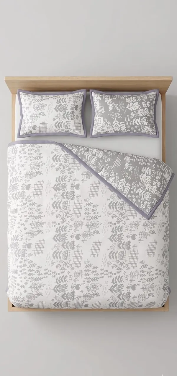 Dohar_Premium_100%_Cotton_Double_Bed_(Steel_Blue)_Wildflower_Meadow,_Reversible_Blanket,_Soft,_Lightweight_and_Breathable_Ac_Dohar/Quilt/Blanket/for_Bed,_Sofa_AC_Blanket_220x250_cm