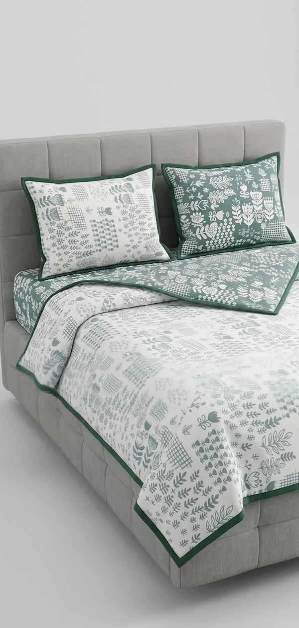 Dohar_Premium_100%_Cotton_Single_Bed_(SAGE_Green)_Wildflower_Meadow,_Reversible_Blanket,_Lightweight_and_Breathable_Ac_Dohar/Quilt/Blanket/for_Bed,_Sofa_AC_Blanket_220x146_cm
