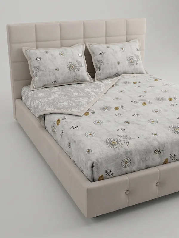 Dohar_Premium_100%_Cotton_Double_Bed_CHORCAL_Grey_Floral_Mandala,_All_Season_Reversible_Blanket,_Lightweight_&_Breathable_Blanket_for_Bed_Sofa_AC_Blanket_220x250cm