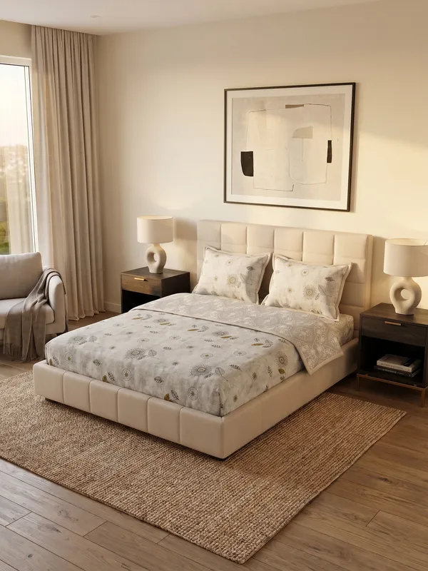 Dohar_Premium_100%_Cotton_Single_Bed_CHORCAL_Grey_Floral_Mandala,_All_Season_Reversible_Blanket,Lightweight_&_Breathable_Blanket_for_Bed_Sofa_AC_Blanket_220x146cm