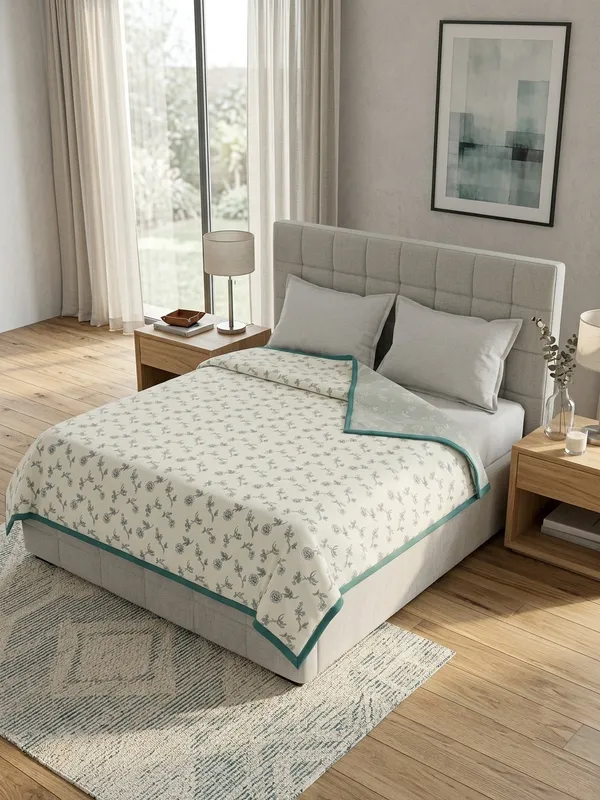 Botanical_Harmony_Cotton_Bedding_Set_Double_Bedsheet_Comforter_Lightweight,_Durable_&_Cozy_Ideal_For_Everyday_Use_&_Mild_Winter_,_Sage_Green