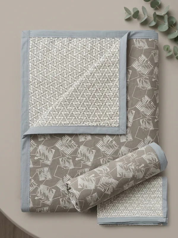 Dohar_Premium_100%_Cotton_Single_Bed_Delicate_Floral_&_Botanical,_All_Season_Reversible_Blanket,_Soft,_Lightweight_And_Breathable_Ac_Dohar/Quilt/Blanket/For_Bed_Charcoal_Grey