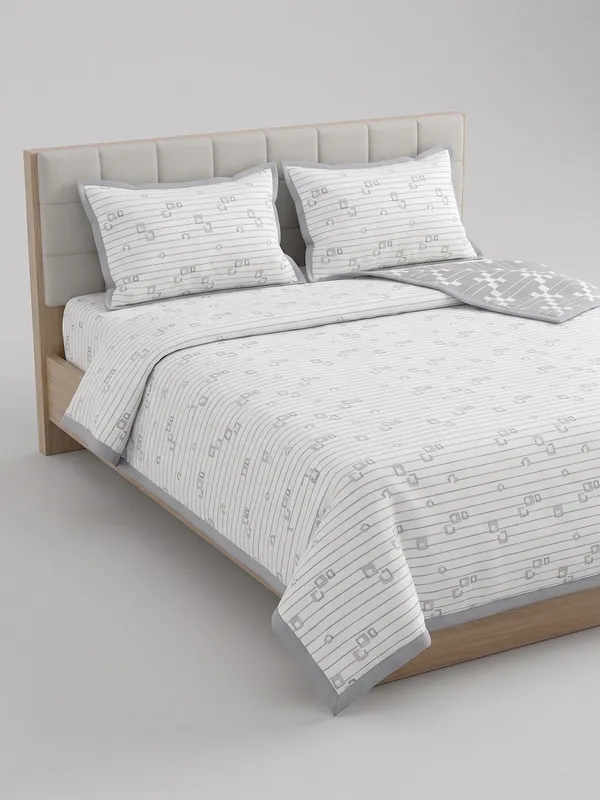 Premium_100%_Cotton_Single_Bed_Modern_Linear_Pinstripe,_All_Season_Reversible_Blanket,_Soft,_Lightweight_And_Breathable_Ac_Dohar/Quilt/Blanket/For_Bed_Silver/Light_Grey