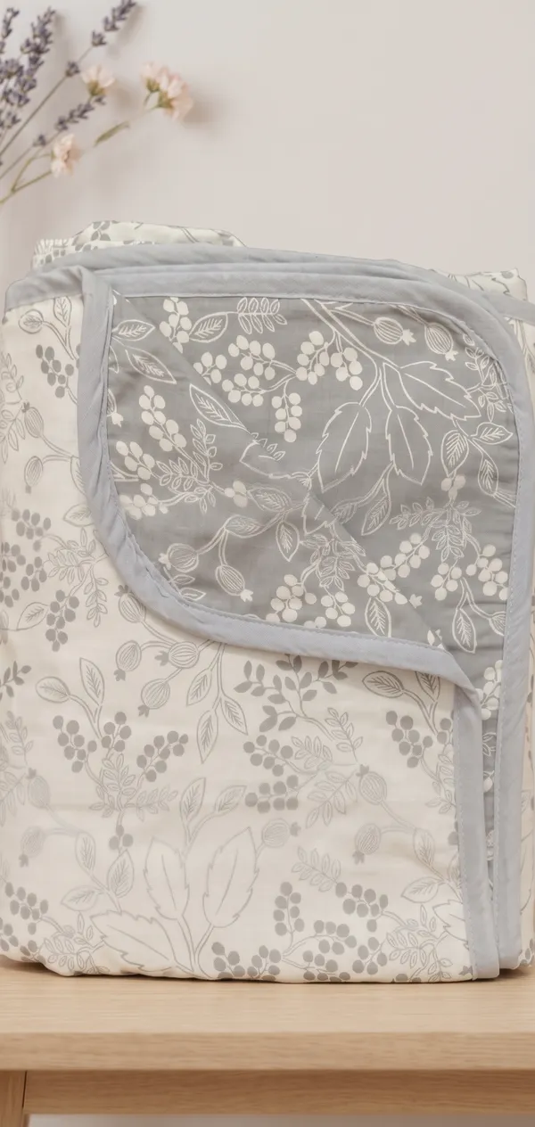 Dohar_Premium_100%_Cotton_Double_Bed_Taupe/Beige_Botanical_Floral,_All_Season_Reversible_Blanket,Lightweight_&_Breathable_Blanket_for_Bed,_Sofa_AC_Blanket_220x250cm