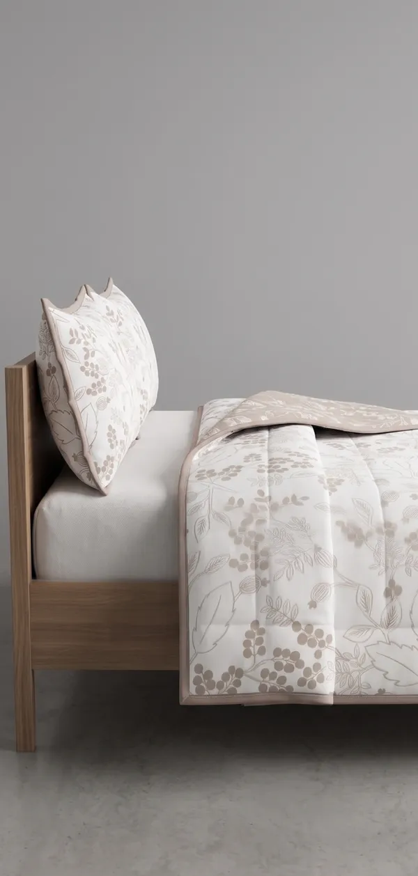 Dohar_Premium_100%_Cotton_Double_Bed_White/Dove_Grey_Botanical_Floral,_All_Season_Reversible_Blanket,_Lightweight_&_Breathable_Blanket_for_Bed,_Sofa_AC_Blanket_220_x_250cm
