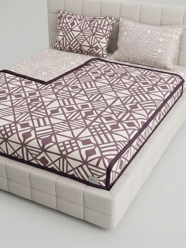 Dohar_Premium_100%_Cotton_Single_Bed_Geometric_Framework,_All_Season_Reversible_Blanket,_Soft,_Lightweight_And_Breathable_Ac_Dohar/Quilt/Blanket/For_Bed_Charcoal_Grey