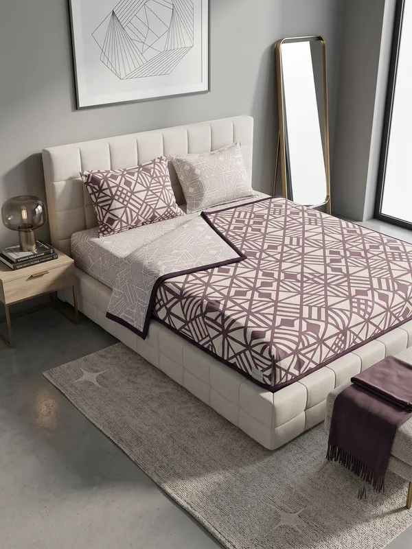 Dohar_Premium_100%_Cotton_Single_Bed_Geometric_Framework,_All_Season_Reversible_Blanket,_Soft,_Lightweight_And_Breathable_Ac_Dohar/Quilt/Blanket/For_Bed_Charcoal_Grey