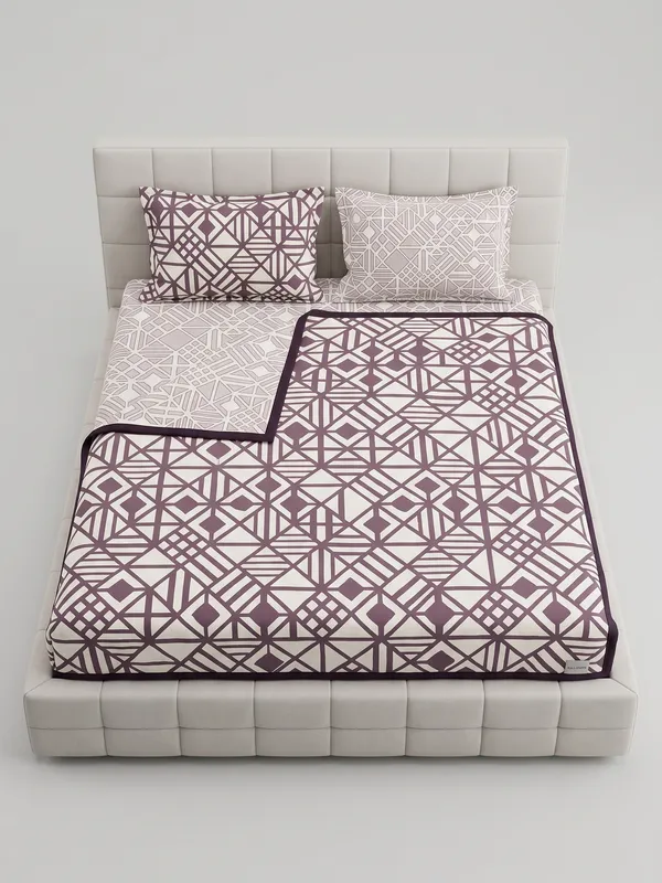 Dohar_Premium_100%_Cotton_Single_Bed_Geometric_Framework,_All_Season_Reversible_Blanket,_Soft,_Lightweight_And_Breathable_Ac_Dohar/Quilt/Blanket/For_Bed_Charcoal_Grey