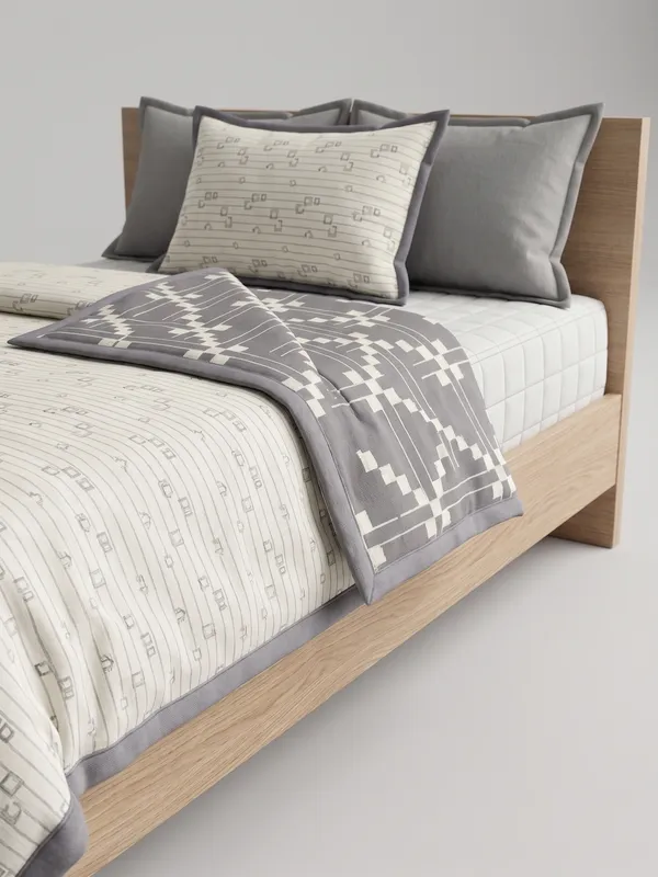 Premium_100%_Cotton_Single_Bed_Modern_Linear_Pinstripe,_All_Season_Reversible_Blanket,_Soft,_Lightweight_And_Breathable_Ac_Dohar/Quilt/Blanket/For_Bed_Charcoal/Grey