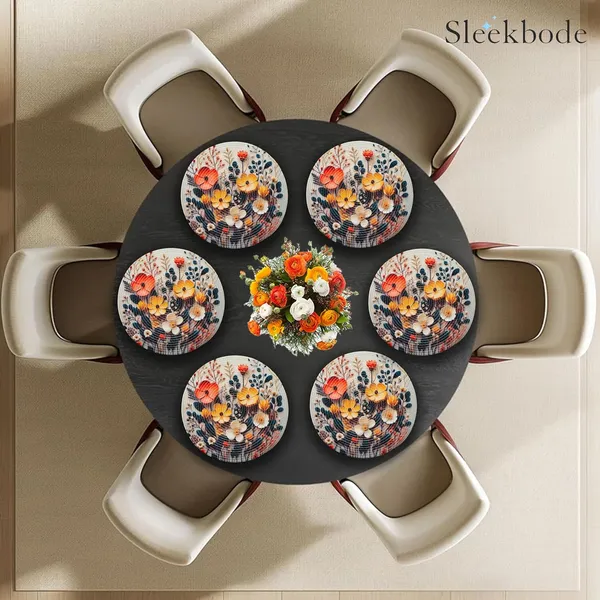 Set_of_2_Pcs_Orange_&_Yellow_Flower_Cotton_Table_Mat_Bed_Side_Table_Mat_Round_Shape_Placemat_Side_Table_Placemat_For_Dining_Table