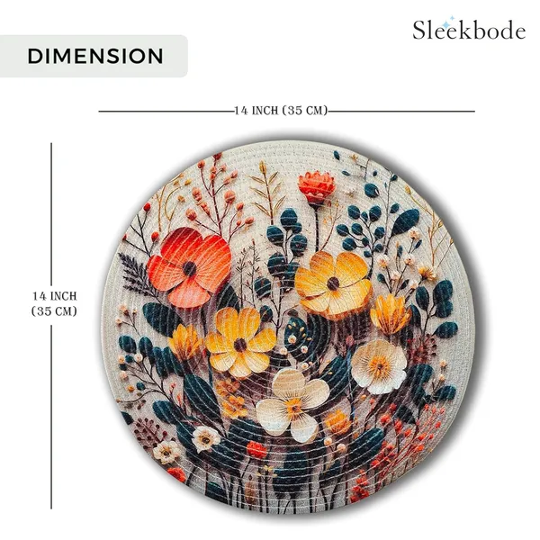 Set_of_6_Pcs_Orange_&_Yellow_Flower_Cotton_Table_Mat_Bed_Side_Table_Mat_Round_Shape_Placemat_Side_Table_Placemat_For_Dining_Table