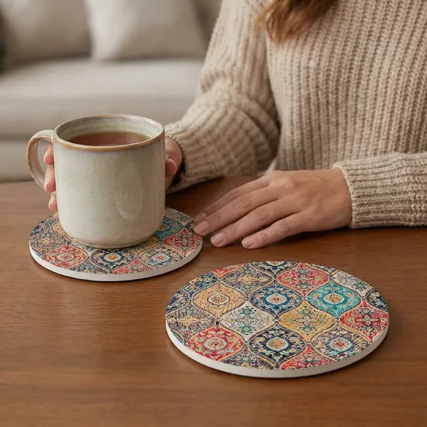 Set_of_6_Pcs_Red_Yellow_Rangoli_Cotton_Table_Mat_Bed_Side_Round_Shape_Placemat_Side_Table_Cover_Round_Mat_Placemat_For_Dining_Table