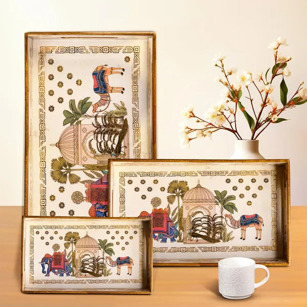 Gold_Engraved_Wooden_Serving_Tray_Set_of_3_Enamel_Coated_Waterproof_Rectangular_Trays_with_Gold_Engraving_Tea,_Snacks_&_Dining_Table_Decor_Home_&_Kitchen_Decorative_Center_Table_Trays