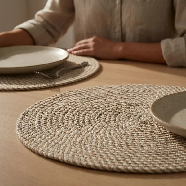 Set_Of_2_Pcs_Beige_&_Off-White_Mix_Cotton_Table_Mat_Bed_Side_Round_Shape_Placemat_Side_Table_Placemat_For_Dining_Table