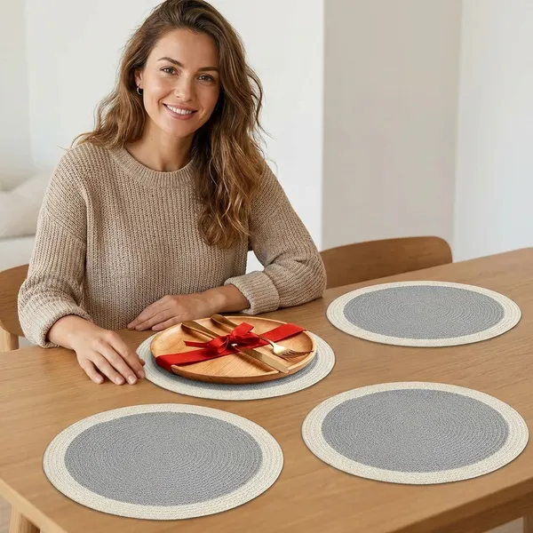 Set_Of_4_Grey-Off_White_Table_Mat_Cotton_Bed_Side_Cotton_Round_Shape_Placemat_Side_Table_Cover_Round_Table_Placemat_For_Dining_Table
